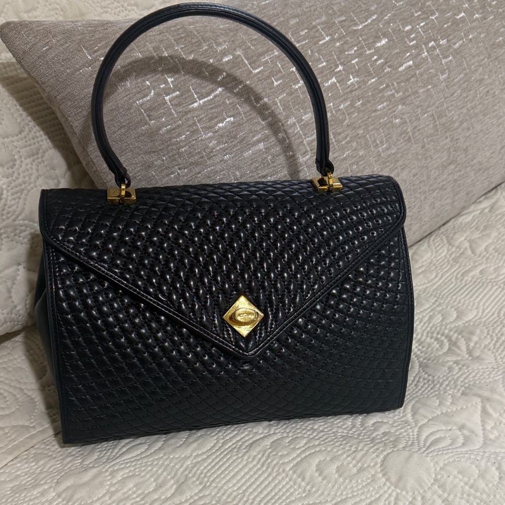 Bally Black Quilted Satchel with Gold Accents AMAZING CONDITION!!!! ✨⭐️✨⭐️